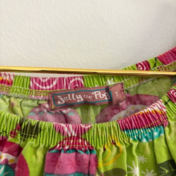 Jelly the Pug Girls Christmas Dress Holly Ornaments Ruffle Details Sz 7 - Picture 4 of 7